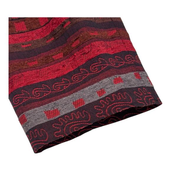 VTG Alfred Dunner 20W Red Black Southwestern Weave Geometric Tapestry Blazer - Picture 4 of 7